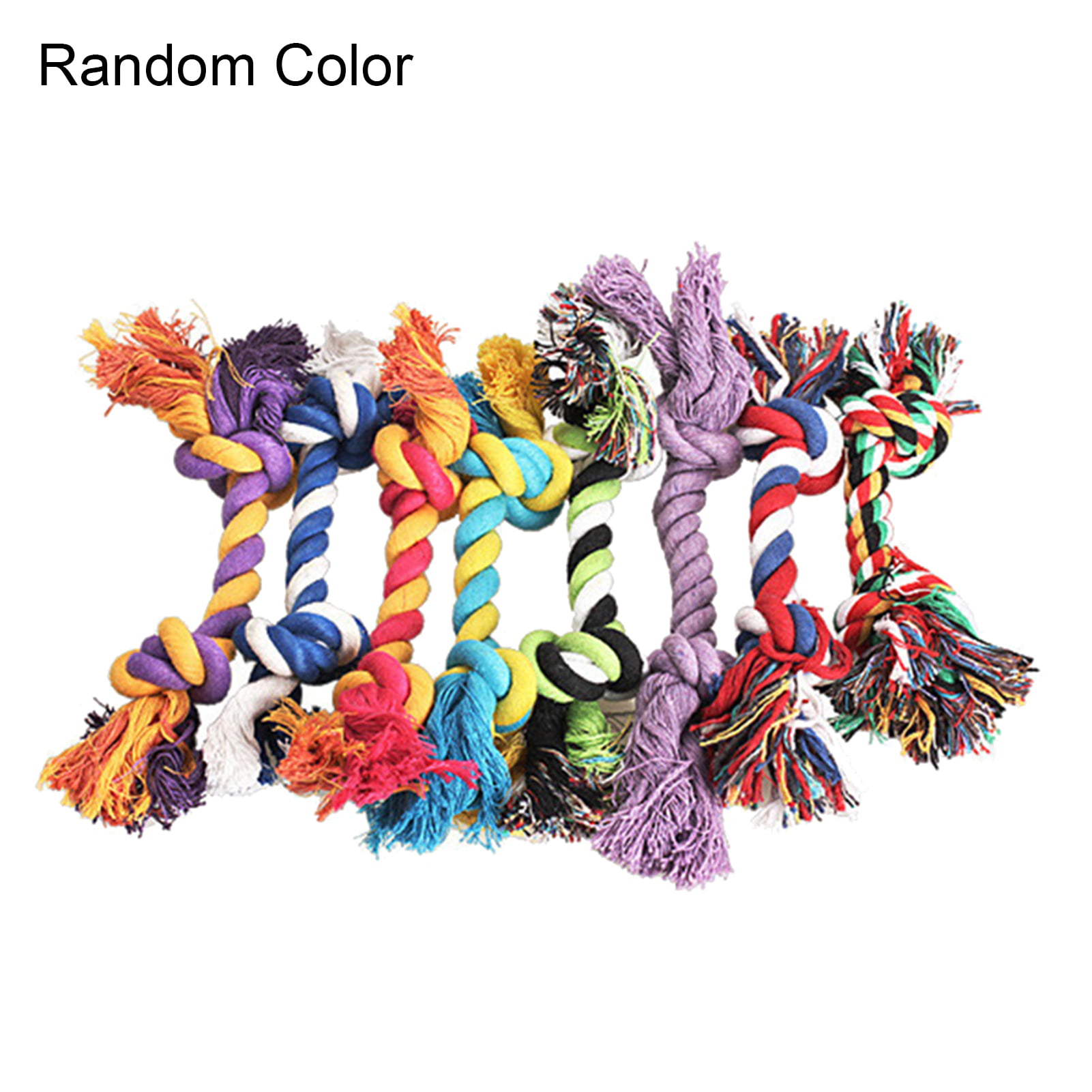 Lx10tqy Puppy Cotton Braided Double Knot Rope Chew Anti Bite Funny Toy Pet Dog Supplies Random Color 28cm
