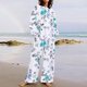 thumbnail image 1 of Puntoco Traje De Pantalón Y top Con Cuello Redondo De Manga Larga Estampado Informal De Verano Para Mujer Verde Menta Xl, 1 of 5