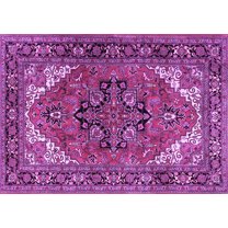 Ahgly Company Indoor Rectangle Persian Purple Traditional Area Rugs, 5' x 7'