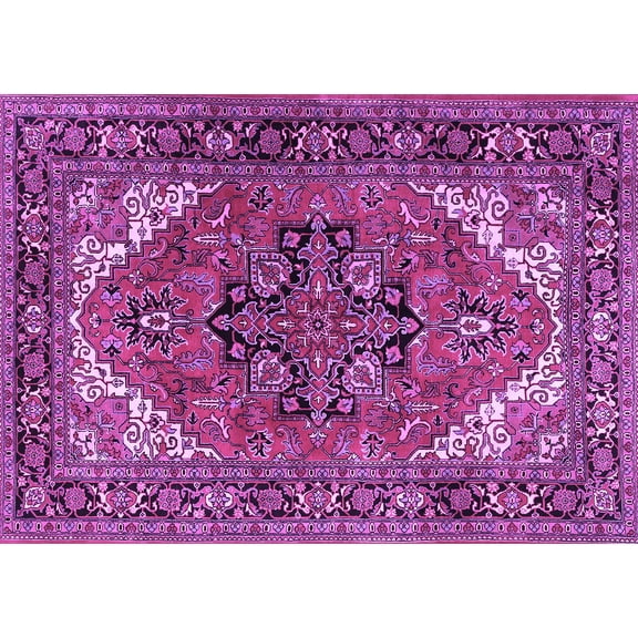Ahgly Company Indoor Rectangle Persian Purple Traditional Area Rugs, 5' x 7'