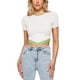 thumbnail image 1 of Top de manga corta con cuello redondo para mujer, camisa corta de punto acanalado, informal, elegante, a la moda, para citas, 1 of 8