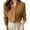 Brown, variant on Blouses for Women Dressy Casual Elegant Long Sleeve Blouse, Smooth Lustrous Fabric Relaxed Fit, Classic Point Collar Front Buttons Comfortable Semi-Formal Wear