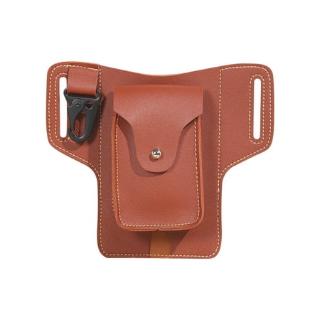 

WMYBD Gifts Double Ear Double-layer Waist Bag Casual Portable Men s Buckle Document Storage Bag Wholesale Leather Double Layer