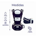 thumbnail image 2 of Cangurera Portabebé Mochila Multifuncional Con Asiento Bebé Modelo Azul, 2 of 4