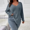 thumbnail image 5 of Endives Womens Sweater Casual Knit V Neck Solid Color Tops Lightweight Long Sleeve Tops Womens Plus XL-5XL, 5 of 6