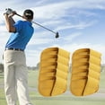 thumbnail image 1 of Golf Iron Head Covers Set Headcover Protector Portable ,Practical PU Leather Golf Head Covers for Golf Playing Outdoor Sport Sportsman Gift Yellow Large, 1 of 10