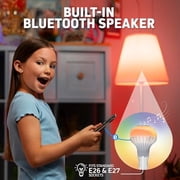 SKYLAR LED Color Changing Light Bulb with Bluetooth Speaker – E26 Standard Bulb Socket, 4 Light Modes with Remote Control Operation, Color Changing Bulb for Home, Events, Holiday