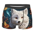 thumbnail image 4 of Goofa White Wolf With Flowers Printed Men's Boxer Briefs Underwear, Moisture-Wicking Underwear, Trunk,Soft and Breathable Cotton Underwear-X-Large, 4 of 9
