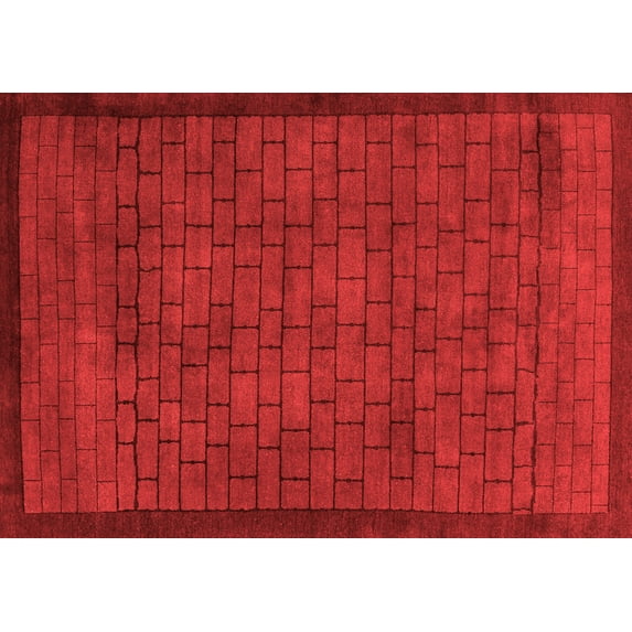 Ahgly Company Indoor Rectangle Abstract Red Modern Area Rugs, 2' x 3'