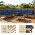 thumbnail image 6 of MaagorVita 7Pcs Outdoor Patio Furniture Set, Modular Outdoor Sectional, Modern Rattan Wicker Sofa Set with Coffee Table and Washable Thick Cushions, Blue Cushion, 6 of 7