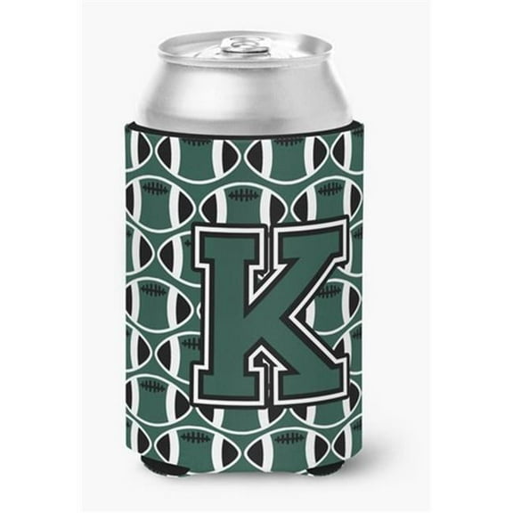 Letter K Football Green & White Can or Bottle Hugger