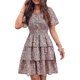 thumbnail image 1 of Vestido PRETTYGARDEN Floral de Verano con Escote Cuadrado y Volantes XL, 1 of 7