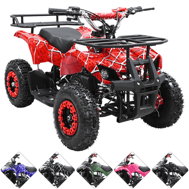 Cuatrimoto a Gasolina 49cc 2T Suspensión de Resorte Arranque Manual Freno de Disco Carga Máx 50 kg Hasta 40 km/h - Rojo Spider