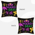 thumbnail image 3 of Kll Mardi Gras With Flamingo Decorative Throw Pillow Covers Velvet Soft For Couch Sofa Bedroom Living Room Outdoor -18"X18", 3 of 8