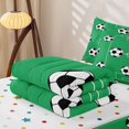 thumbnail image 5 of Homewish Green Soccer Court Zipper Full Size Comforter Sets with Fitted Sheet and 2 Pillowcases,Football Sport Games Zipper Bedding Set,Reversible,4 Pieces, 5 of 7