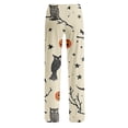 thumbnail image 5 of Halloween Pajama Pants for Women Pumpkin Castle Wide Leg Funny Pajama Pants Candy Witch Hat Elastic High Waist Horror Sleep Pants, 2XL, 5 of 5