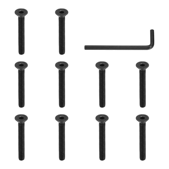 3/16-24 x 1-1/2 Inch Flat Head Socket Cap Screws Hex Socket Drive Machine Screws UNC Coarse Full Thread Black 10 Pcs