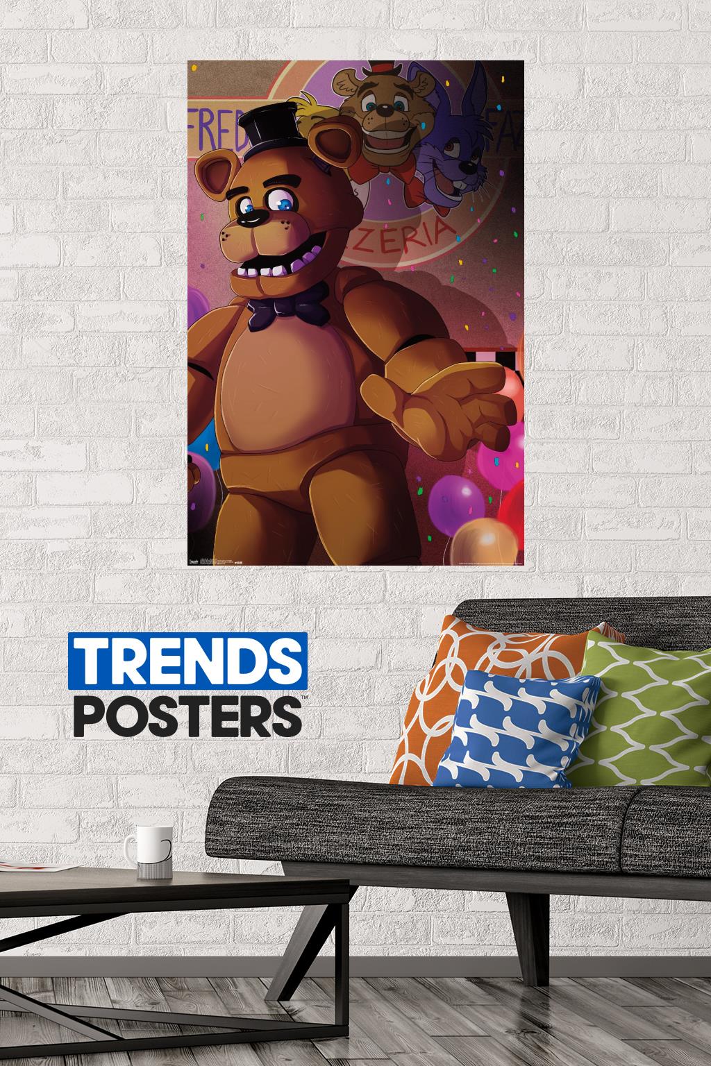Five Nights at Freddy's - Pizzeria Art Wall Poster, 22.375" x 34"