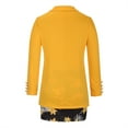 thumbnail image 5 of Clearance under $5 JINMGG Two Piece Outfits Women, 2023 Fashion Fall Clearance Women's Fashion Print Long Sleeve Turndown Collar Casual Short Skirt Suits Yellow M, 5 of 8