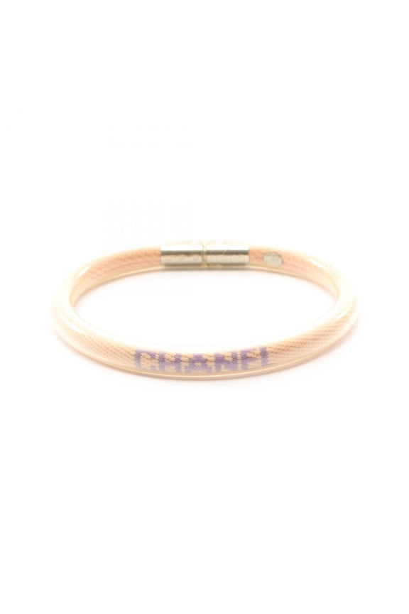 Pre-Owned CHANEL Sport Line Logo Tube Bangle Bracelet, Rubber, Women's, Pink