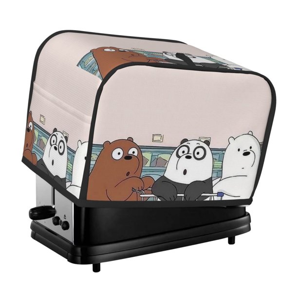 Funda para tostadora de 2 rebanadas de We Bare Bears, funda protectora contra el polvo y las huellas dactilares para pan, de poliéster, fundas para pequeños electrodomésticos de cocina