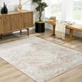 thumbnail image 5 of BoutiqueRugs Blush & Light Pink Collection Leonora Bohemian Oriental Medallion Area Rug - Traditional Floral Carpet for Living Room, Bedroom - Blush, Pale Pink, Cream - 5'3" Square Rug, 5 of 12