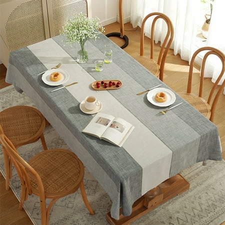 

Glonme Tablecloths Washable Tablecloth Covers Rectangle Table Cloths Home Decor Luxury Dust-proof Cotton Linen Oil-Proof Gray 140*140cm