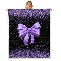 Erosebridal Cartoon Bow Tie Fleece Blanket 40x50,Sparkling Glitter Sherpa Throw,Microfiber Sherpa Blanket,Bling Room Decorative