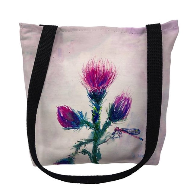 Betsydrake TY082G 18 x 18 in. Thistle Tote Bag - Large