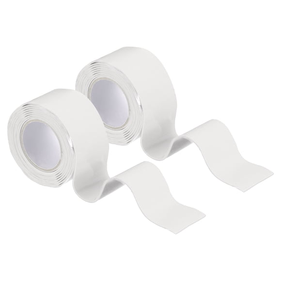 2 Pcs Self Fusing Silicone Tape, 1" x 3ft Silicone Sealing Tape for Handles Plumb Hose Pipe Leaks, White (1mm Thick)