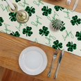 thumbnail image 2 of St Patricks Day Table Runner Shamrock Lucky Green Long Burlap Spring Holiday Kitchen Dining Banquet Indoor Outdoor Decorations Family Party Decor 13 x 72 Inch, 2 of 4