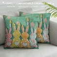 thumbnail image 3 of Chilfamy Happy Easter Pillow Covers , Bunnies Rabbits Hello Peeps Polka Dots Green Pink Decorative Farmhouse Throw Pillowcases for Home Sofa Couch Decoration ，Multi-Size, 3 of 5