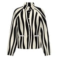 thumbnail image 5 of Jackets for Women Winter Coat Jackets Flannel Stand Collar Jacket(Abstract Wavy Black White Stripes,Size:S-4XL), 5 of 7