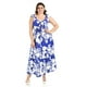 thumbnail image 1 of Vestido Largo Con Escote y Nudo Roman Fashion Talla Extra Azul Rey 38, 1 of 6