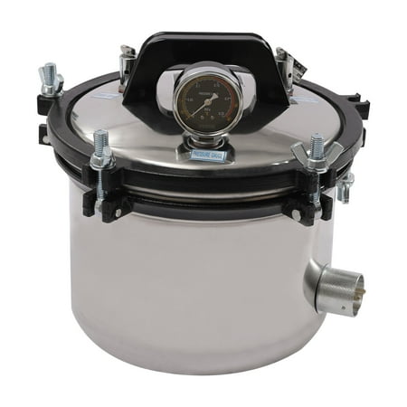 8L Lab Autoclave, Stainless Steel, Portable Steam Autoclave for Culture Medium Glassware 110V