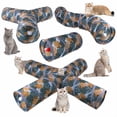 thumbnail image 2 of Túnel para gatos, canal arcoíris, cubo interactivo para perforar, juguete plegable para gatos, juguete interactivo, uso versátil, 2 of 6