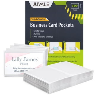Basics Plastic Business Card Holder, Protector Sleeves For 3-ring  Binder, Transparent, 25-pack