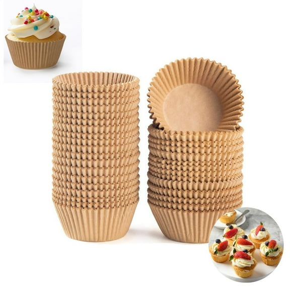 QZS Portable Mini Cupcake Liners,Set of 200 Durable Greaseproof Paper Baking Cups,Small Cupcake Wrappers for Home