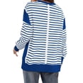 thumbnail image 7 of Lenpel Women's Crew Neck Sweatshirts Long Sleeve Striped Color Block Side Split Pullover Tops Loose Fashion Outfits, 7 of 7
