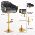 thumbnail image 4 of JONPONY Bar Stools Set of 4,Counter Height Kitchen Stools,Velvet Swivel Chair for Kitchen Island,Dark Grey, 4 of 11