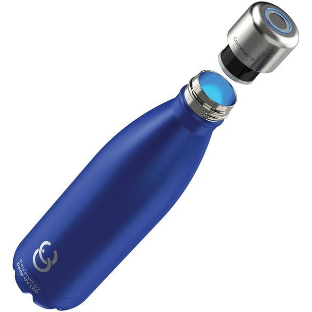 CrazyCap SelfCleaning Stainless Steel Insulated Water Bottle with UVC