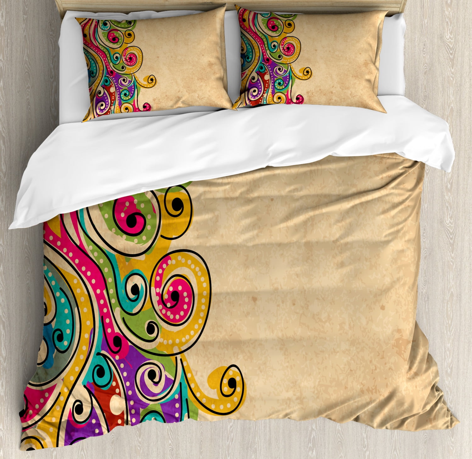 Tribal Duvet Cover Set Traditional African Folk Art Pattern With