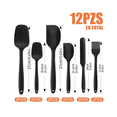 thumbnail image 2 of Set 12 Utensilios Silicona Cocina Palas Espátulas Repostería Lab.G Negro, 2 of 5