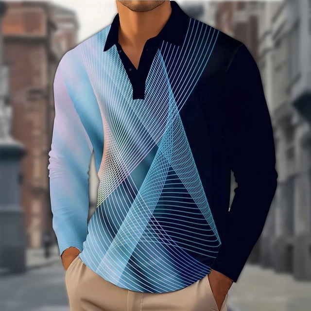 Ceisia Men's Casual Long Sleeve Gift Shirt With Printed Short Sleeve Collar Top