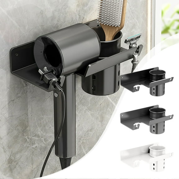 Self Adhesive Organizer Hair Dryer Holder Wall Mounted Blow Dryer Hair Dryer Holder Wall Mount,Bathroom & Bedroom Hair Care Styling Tools Organ