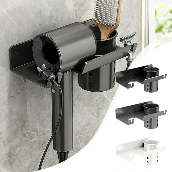 Iumwxz Étagères de Rangement pour Chaussures Autocollantes Organisateur Séchoir à Cheveux Mural Séchoir à Cheveux Mural, Salle de Bain et Chambre Outils de Coiffage pour Soins Capillaires Organe Métal Noir Prix Réduit