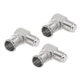 thumbnail image 1 of Adaptador de conector coaxial en ángulo recto Uxcell con empuje rápido F macho a F hembra 75 Ohm impermeable 3 piezas, 1 of 6