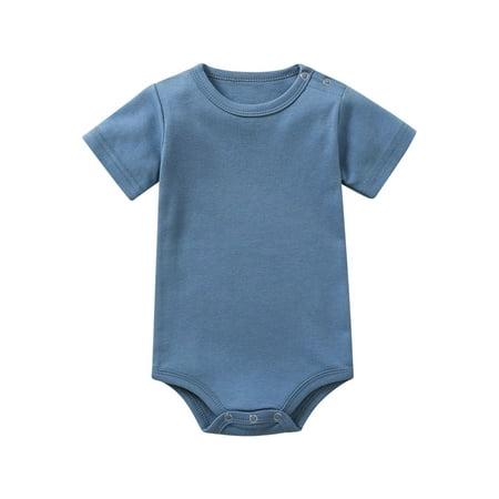 

Up to 30% off! Kukoosong Summer Baby Boy Clothes Baby Girl Clothes Short Sleeve Solid Color T-Shirt Jumpsuit Romper Navy 12-18 Months