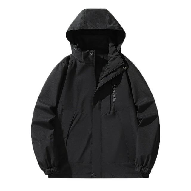 WRKEKC Coupe-Vent Imperméable à Capuche pour Femmes, Léger, Tout Temps, pour Activités Extérieures, Noir TG