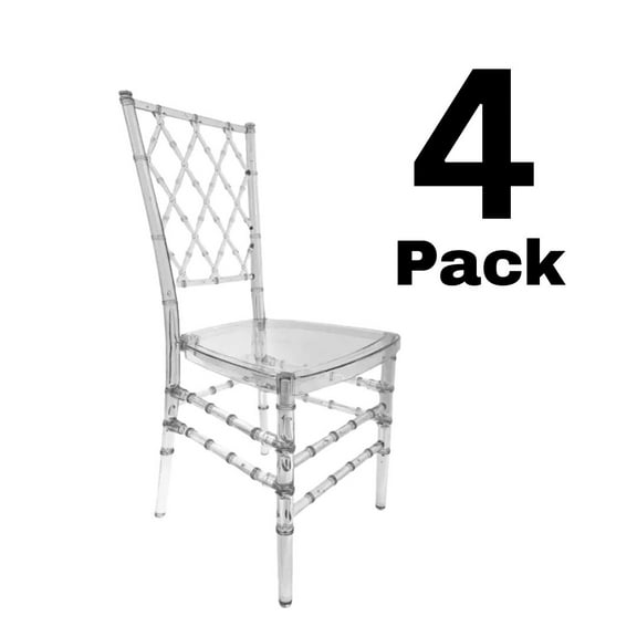 Clear Diamond Resin Chair - Set of 4 by Chivari (Assembly Req)